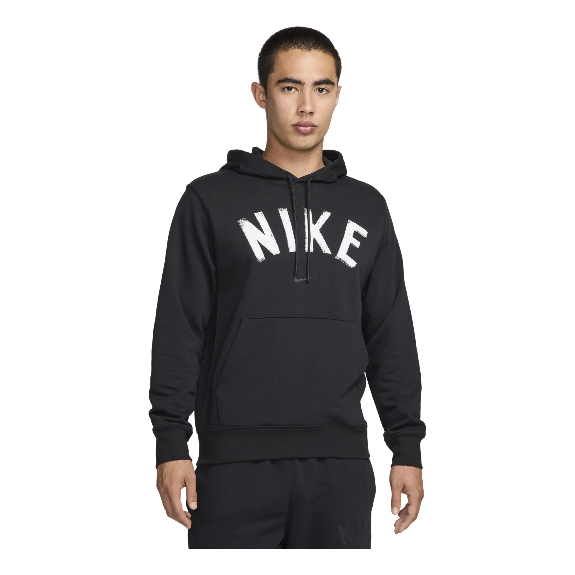Nike Swoosh Dri-FIT French Terry Pullover Fitness Hoodie Asia Sizing 'Black White' FV9920-010
