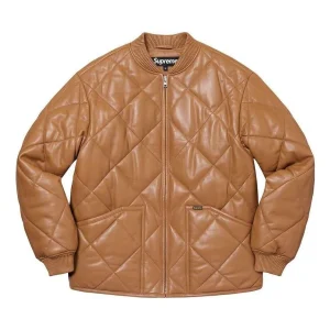 Supreme Quilted Leather Work Jacket 'Brown' SUP-FW22-802