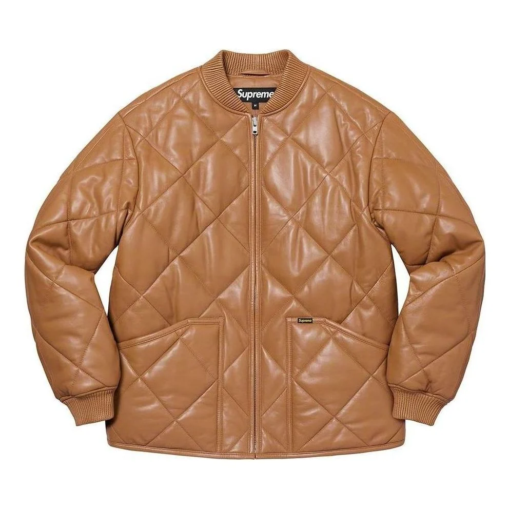 Supreme Quilted Leather Work Jacket 'Brown' SUP-FW22-802