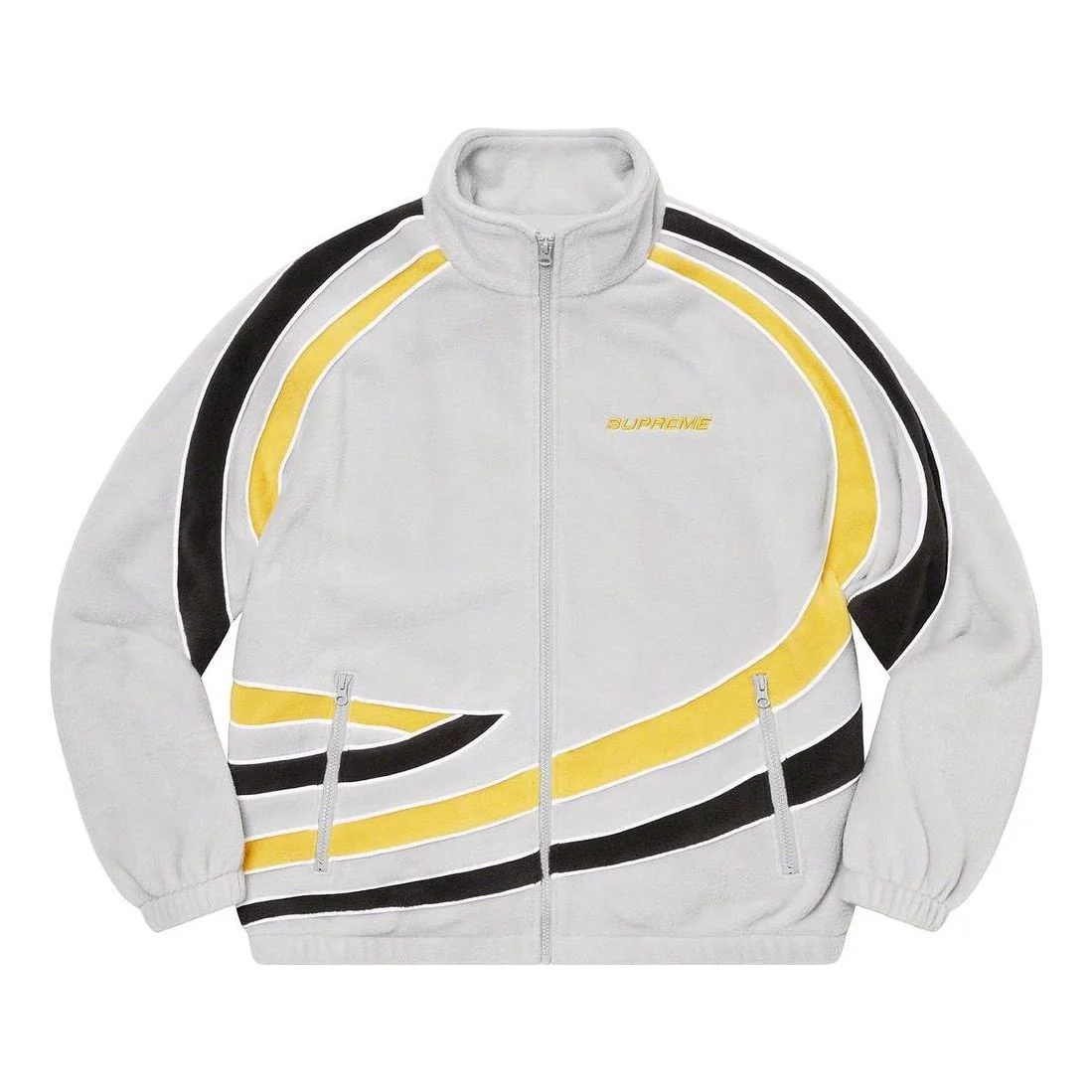Supreme Racing Fleece Jacket 'Grey Black Yellow' SUP-SS23-170