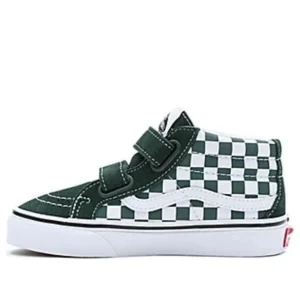 (PS) Vans Checkerboard Sk8-Mid Reissue Hook and Loop Shoes 'Green White' VN00018TBD6