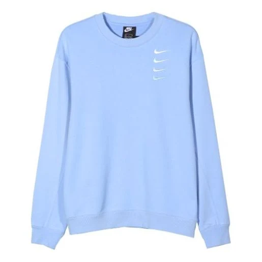 Nike Swoosh Four hook gradual change round neck sweater light blue DA3193-431