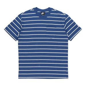 Nike Sportswear Sports Stripe Round Neck Short Sleeve Blue DM8880-490