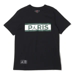 Air Jordan x PSG Wordmark Tee 'Black Green' DB6511-010
