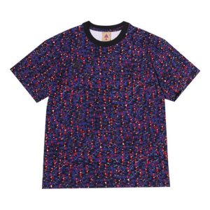 Men's Nike SS22 ACG Series Retro Hand Painted Printing Short Sleeve Blue Red T-Shirt 'Fusion Violet Black' CV1536-470