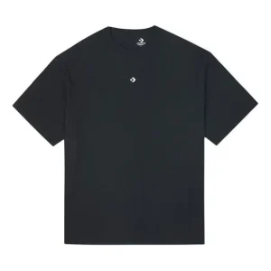 Converse Solid Color Loose Round Neck Short Sleeve Couple Style Black 10020975-A02