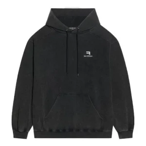 Balenciaga Sporty B Hoodie Medium Fit 'Black' 600583TLVA11070