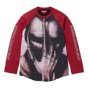Supreme x H.R. GIGER FW23 Week8 Raglan Long Sleeve T-shirt 'Red' SUP-FW23-143