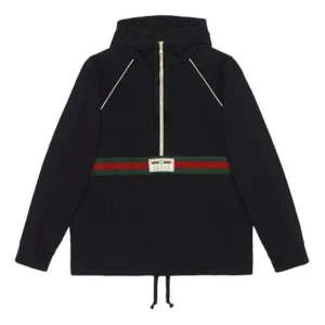 Gucci Cotton Jersey Sweatshirt With Web 'Black' 645320-XJDAK-1060