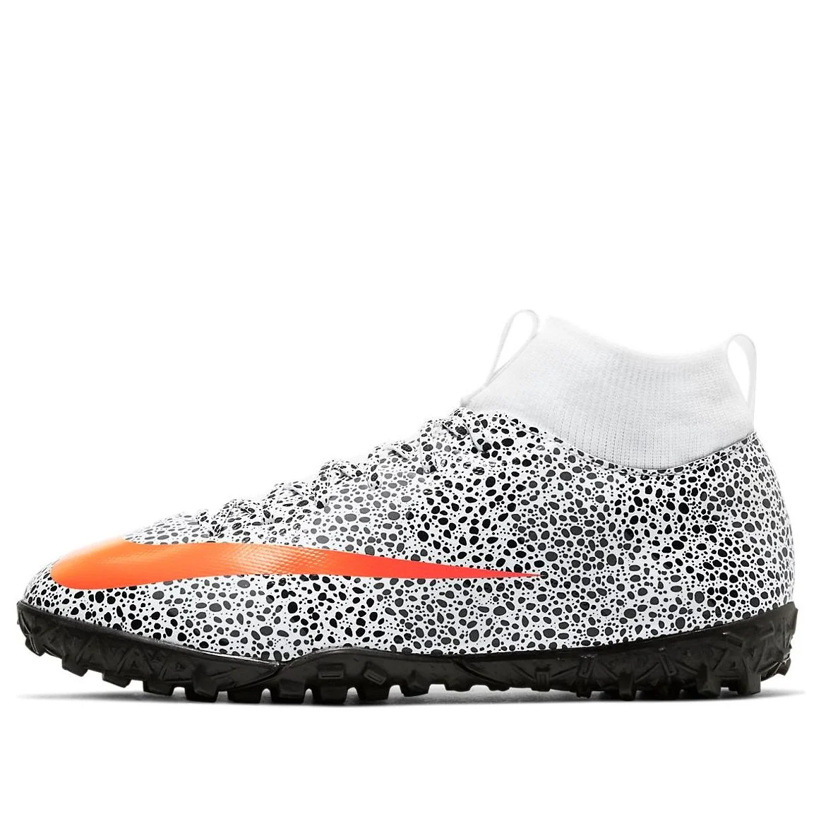 (GS) Nike Jr. Mercurial Superfly 7 Academy CR7 Safari TF Turf 'Black White Orange' CV3187-180