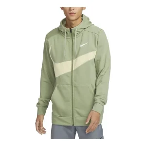 Nike Dri-FIT Fleece Full-Zip Fitness Hoodie 'Light Green' FB8576-386