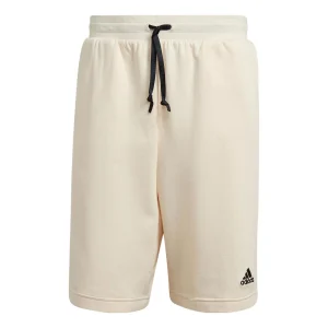 Men's adidas Solid Color Logo Micro Mark Lacing Casual Sports Shorts Yellow White HB6588