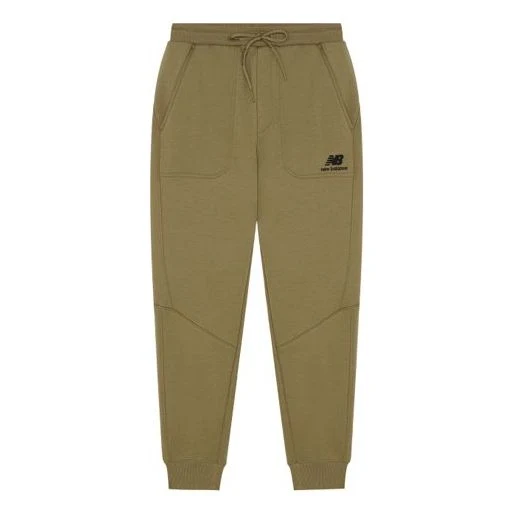 New Balance Logo Casual Cotton Sweatpants Asia Sizing 'Olive Green' AMP14315-OV