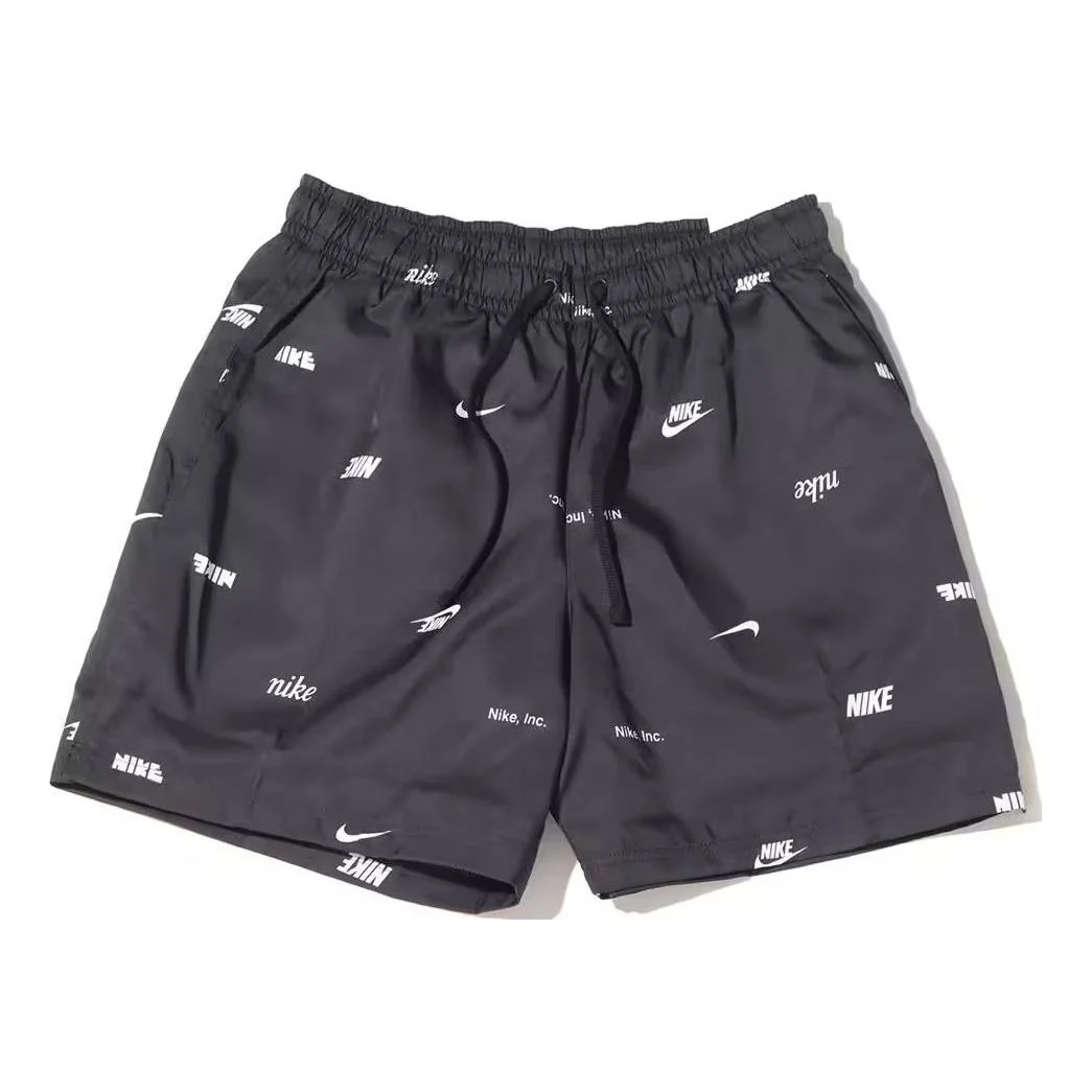 Nike Club Woven Allover Print Flow Shorts 'Black' FB7441-010