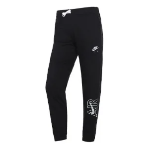 (GS) Nike Logo Alphabet Printing Lacing Sports Pants/Trousers/Joggers Boy Black DM8373-010