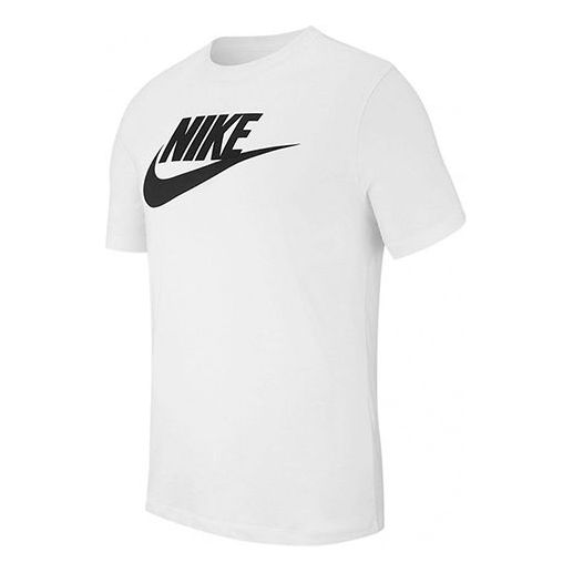 Nike M Nsw Tee Icon Futura Casual Sports Breathable Alphabet Printing Round Neck Short Sleeve White AR5004-101
