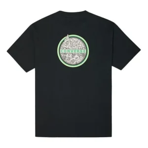 Men's Converse Logo Printing Round Neck Short Sleeve Black 10022786-A02