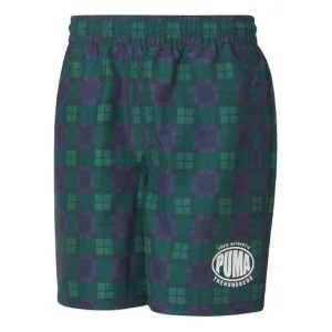 PUMA x The Hundreds Crossover Printing Athleisure Casual Sports Shorts Green 596752-02