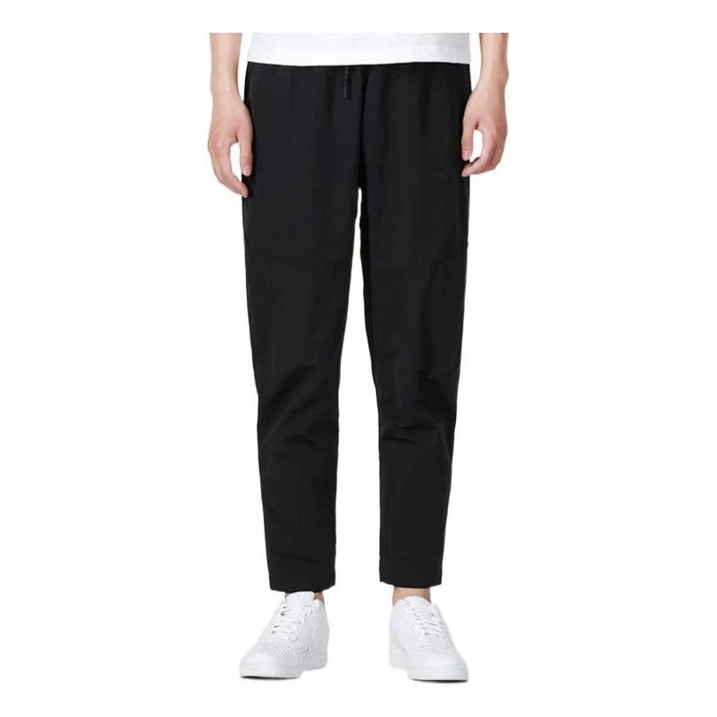 Men's Nike Solid Color Logo Printing Drawstring Lacing Straight Casual Pants/Trousers Black DQ4344-010