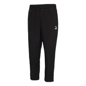 PUMA Classics Silm Tapered Pants 'Black White' 531425-01