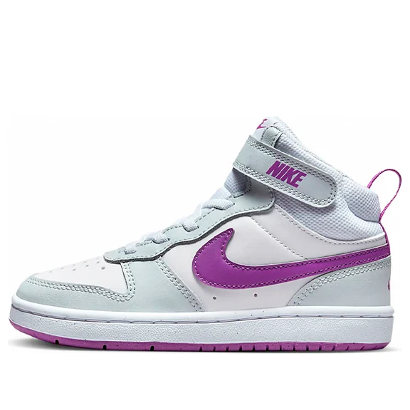 (GS) Nike Court Borough Mid 2 'Pure Platinum Vivid Purple' CD7783-009