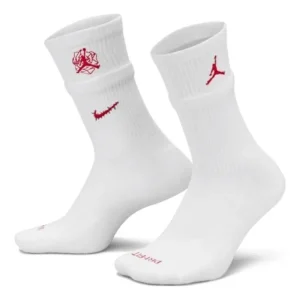Air Jordan x Teyana Taylor Cushioned Crew Socks 'White Red' FJ5940-100