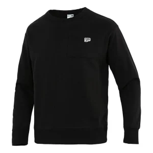 PUMA Pocket Small Label Sports Knit Round Neck Pullover Black 533036-01