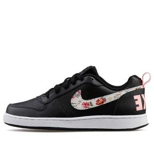 (GS) Nike Court Borough Low VF 'Floral Swoosh - Black' BQ7031-001