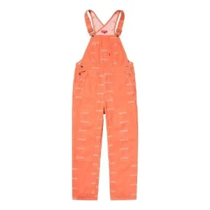 Supreme SS19 Logo Denim Overalls Orange logo SUP-SS19-667