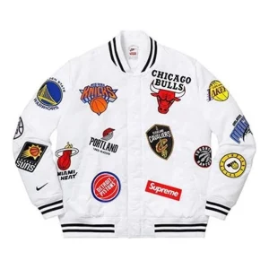 Supreme x Nike x NBA Teams Warm-Up Jacket 'White Multi-Color' SUP-SS18-788