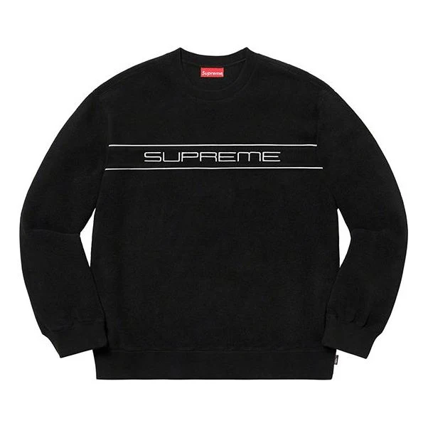 Supreme FW19 Week 10 Polartec Crewneck Black Logo SUP-FW19-916