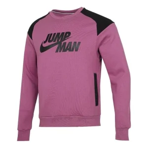 Men's Nike SS22 Colorblock Logo Printing Round Neck Purple DJ0241-507