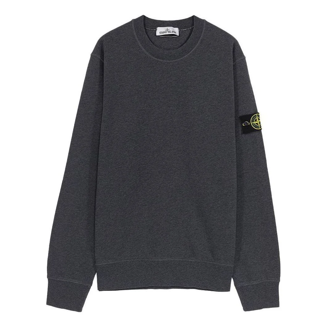 STONE ISLAND Classic Fleece Crewneck Sweatshirt 'Dark Grey' 761563051-V0M67