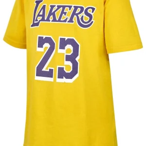 (GS) Nike NBA LeBron James Los Angeles Lakers T-shirt 'Yellow' FZ8621-728