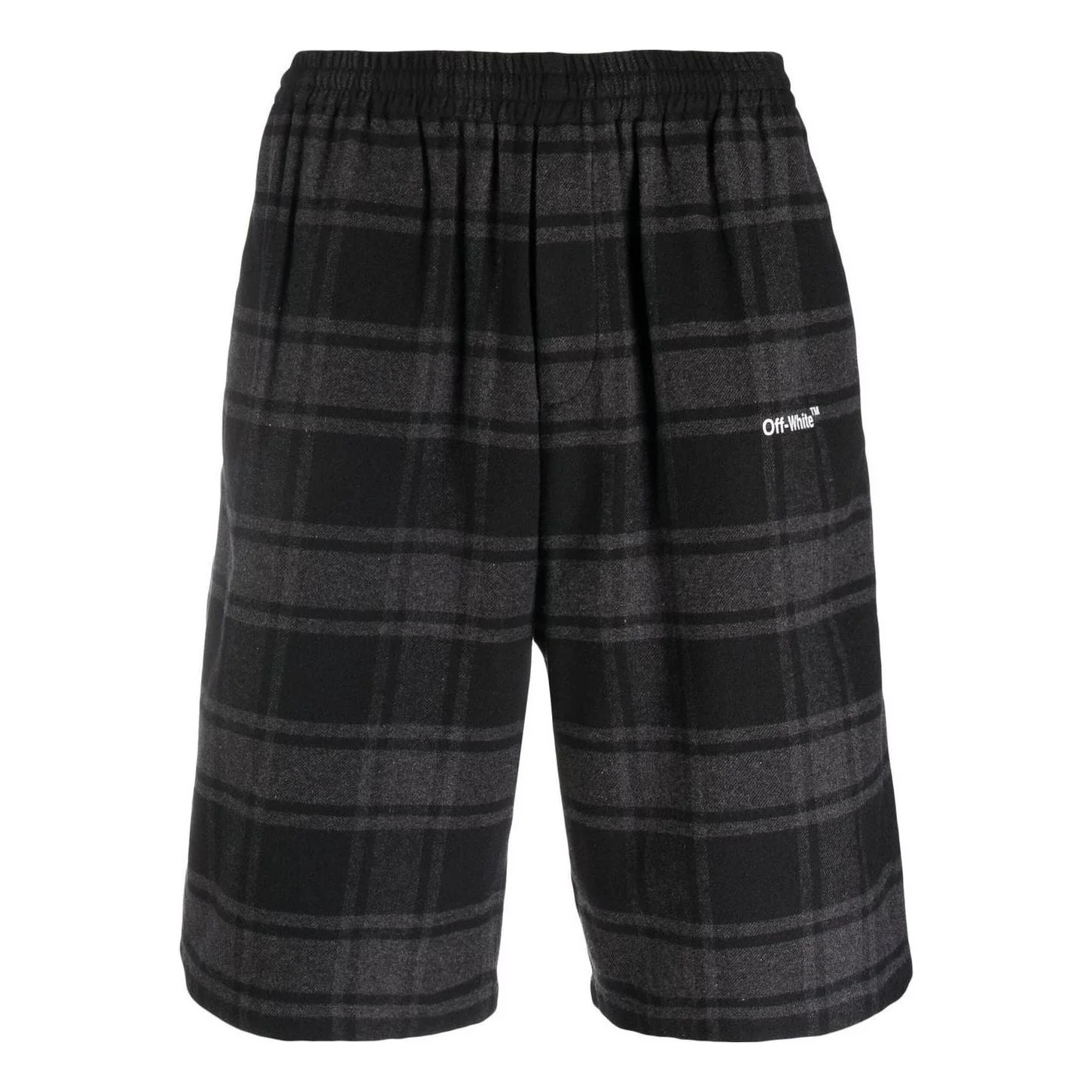 Off-White Check-Print Shorts 'Black Grey' OMCB058C99FAB0010501