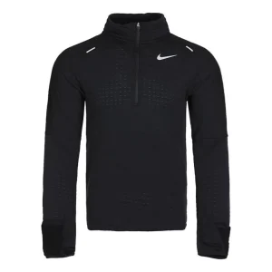 Men's Nike Sphere Dri-FIT Half Zipper Fleece Stay Warm Running Training Long Sleeves Pullover Black CU6088-010