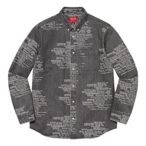 Supreme SS23 Week15 TRADEMARK JACQUARD DENIM Shirt 'Black' SUP-SS23-254