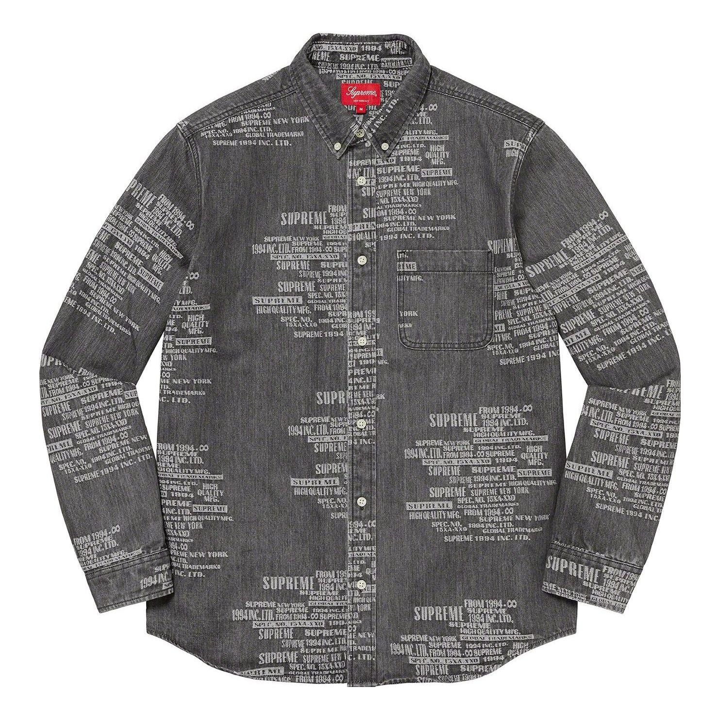 Supreme SS23 Week15 TRADEMARK JACQUARD DENIM Shirt 'Black' SUP-SS23-254