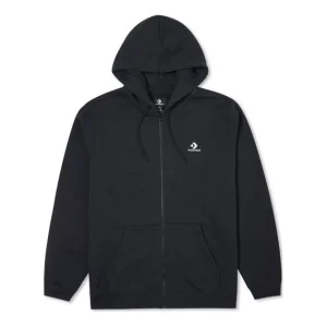 Converse Go-To Embroidered Star Chevron Standard Fit Full-Zip Hoodie Asia Sizing 'Black' 10024511-A01