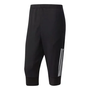 Men's adidas Stripe Printing Bundle Feet Sports Pants/Trousers/Joggers Black Z32382
