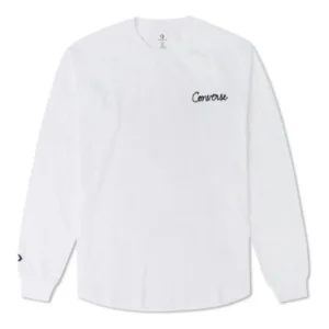 Converse Chain Stitch Long Sleeve Raglan T-Shirt Asia Sizing 'White' 10024585-A01