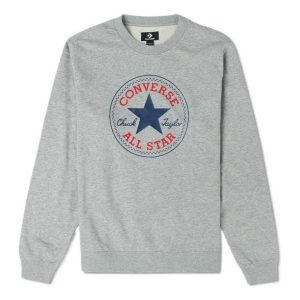 Converse Go-To Chuck Taylor All Star Patch Standard-Fit Fleece Sweatshirt Asia Sizing 'Grey' 10025471-A03