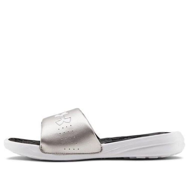 (WMNS) Under Armour Playmaker Fixed Strap Sandals Silver/Gray 3000063-002