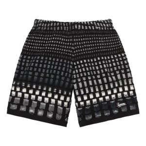 Supreme SS23 Week12 Gradient Grid Knit Shorts 'Black' SUP-SS23-219