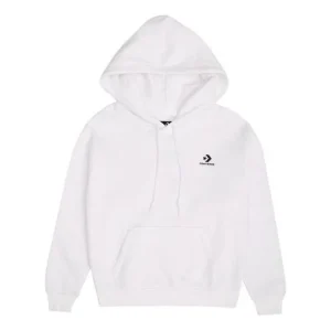 (WMNS) Converse Embroidered Star Chevron Pullover Hoodie BB Asia Sizing 'White' 10020872-A08