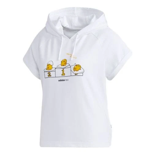 (WMNS) adidas neo x Gudetama Hooded Tee White GL7233