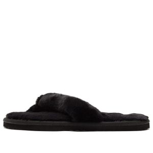 (WMNS) PUMA Fluff Flip Slide 'Black Team Gold' 384938-01
