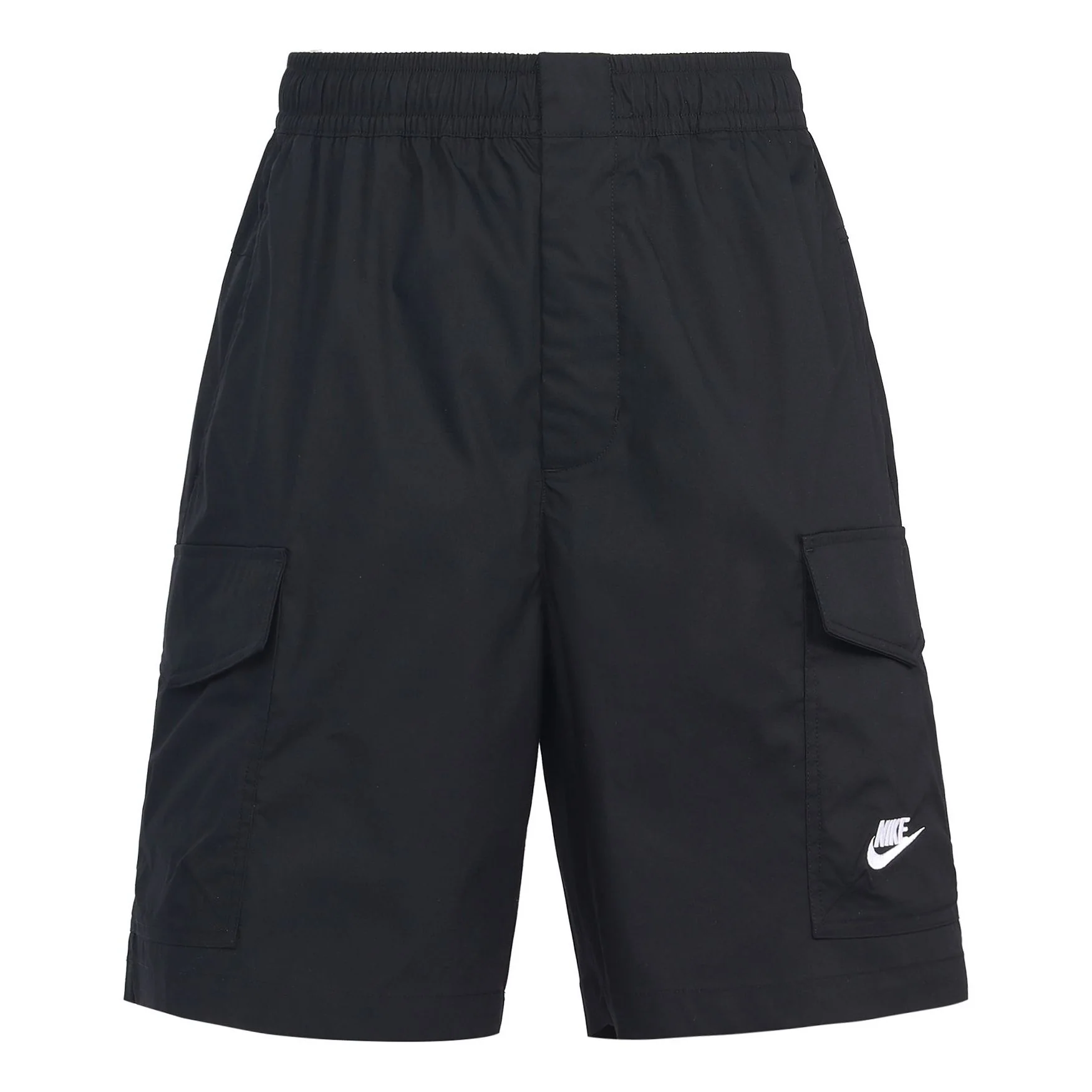 Nike Sportswear Sport Essentials Solid Color Logo Embroidered Big Pocket Straight Shorts Black DM6834-010