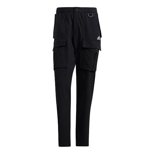 Men's adidas Utl Cargo Pants Solid Color Outdoor Multiple Pockets Sports Pants/Trousers/Joggers Black H13794