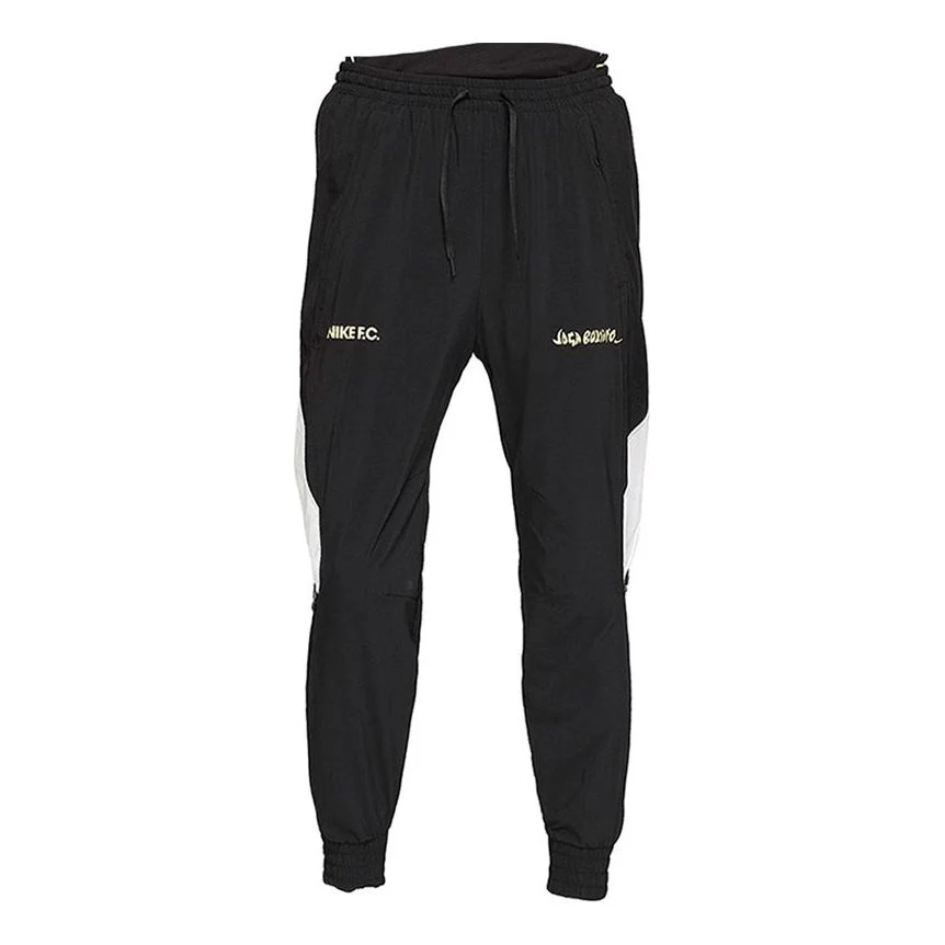 Men's Nike Contrast Color Stitching Bundle Feet Sports Pants/Trousers/Joggers Black CZ1002-010